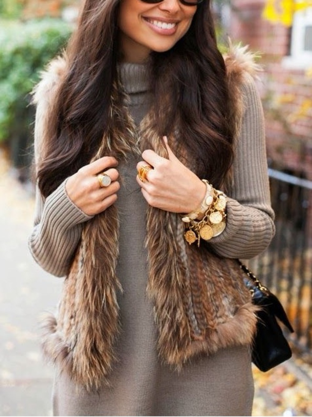 Fur Brown Vest - Women Accessories